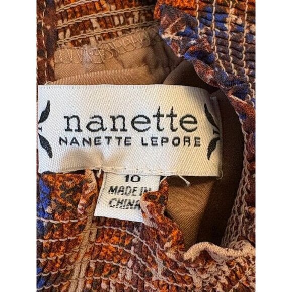 NWT Nanette Lepore Snake Print Pleated Flair Multicolor Dress Size 10 - Picture 9 of 10